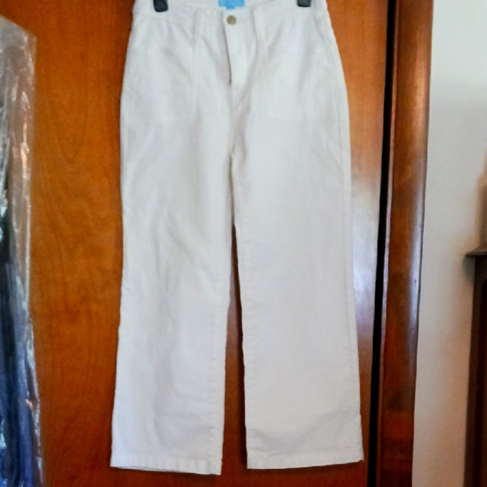 Draper James White Wide Leg Pants